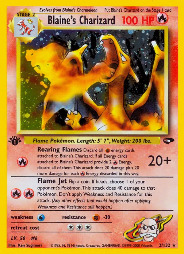 2000 Gym Challenge Blaine's Charizard #002/132 Rare Holo card image