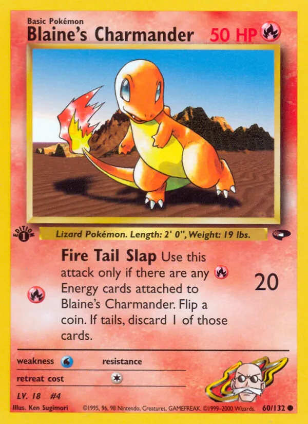 2000 Gym Challenge Blaine's Charmander Common #060/132 Common card image