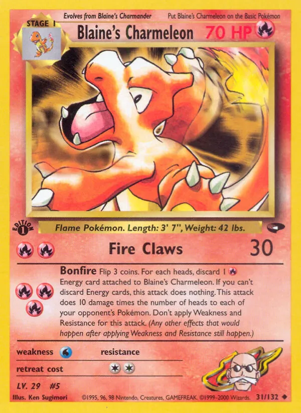 2000 Gym Challenge Blaine's Charmeleon #031/132 Uncommon card image