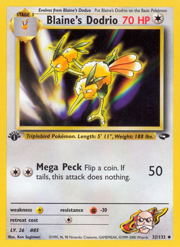 2000 Gym Challenge Blaine's Dodrio Uncommon #032/132 Uncommon card image