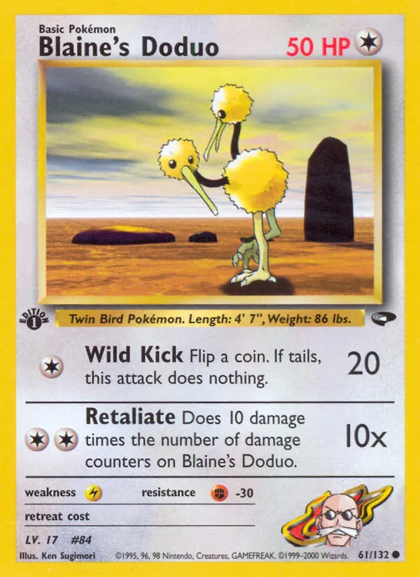 2000 Gym Challenge Blaine's Doduo Common #061/132 Common card image