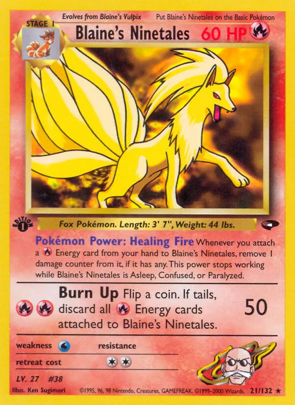 2000 Gym Challenge Blaine's Ninetales #021/132 Rare card image