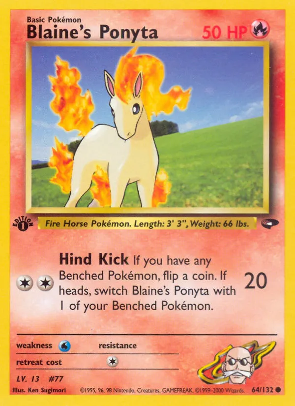 2000 Gym Challenge Blaine's Ponyta #064/132 Common card image