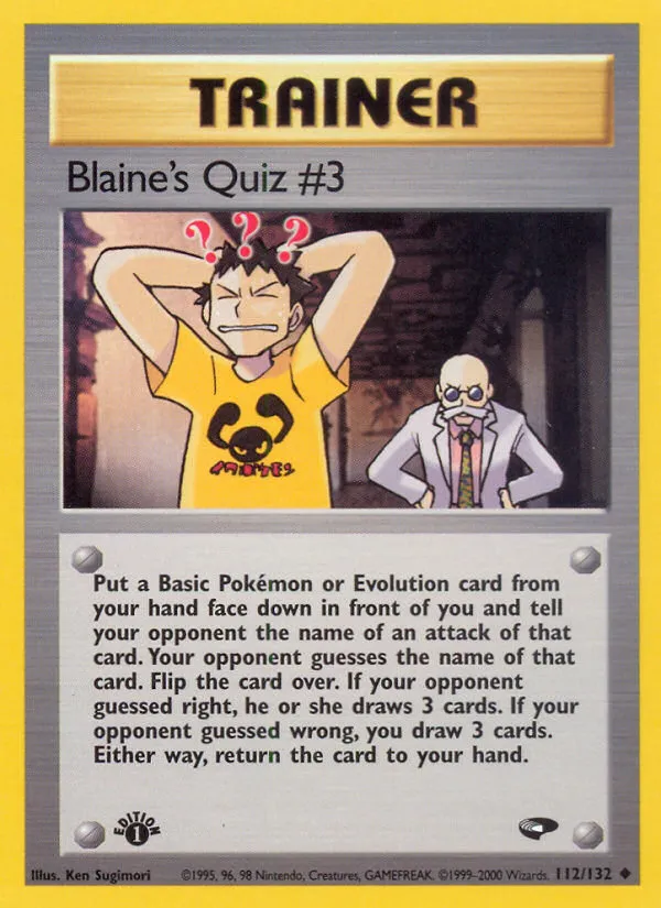 2000 Gym Challenge Blaine's Quiz #3 #112/132 Uncommon card image