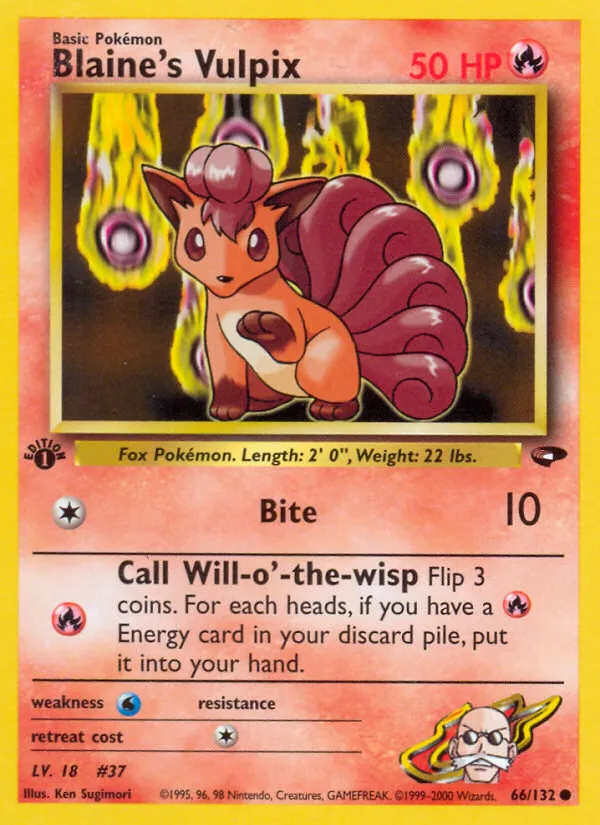 2000 Gym Challenge Blaine's Vulpix Common #066/132 Common card image