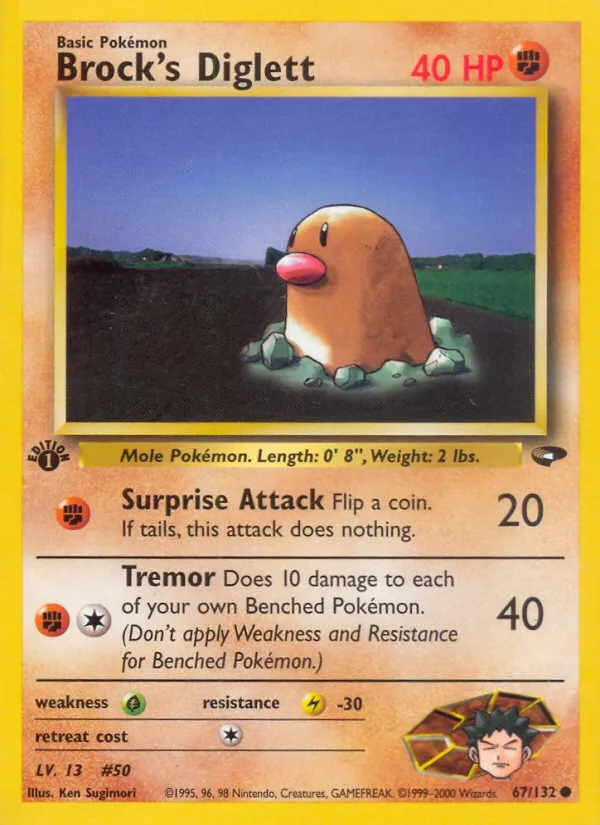 2000 Gym Challenge Brock's Diglett Common #067/132 Common card image