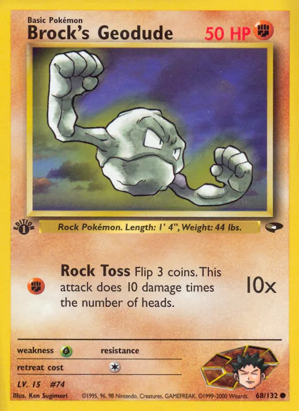 2000 Gym Challenge Brock's Geodude Common #068/132 Common card image