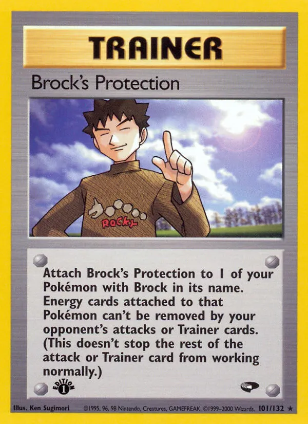 2000 Gym Challenge Brock's Protection Rare #101/132 Rare card image