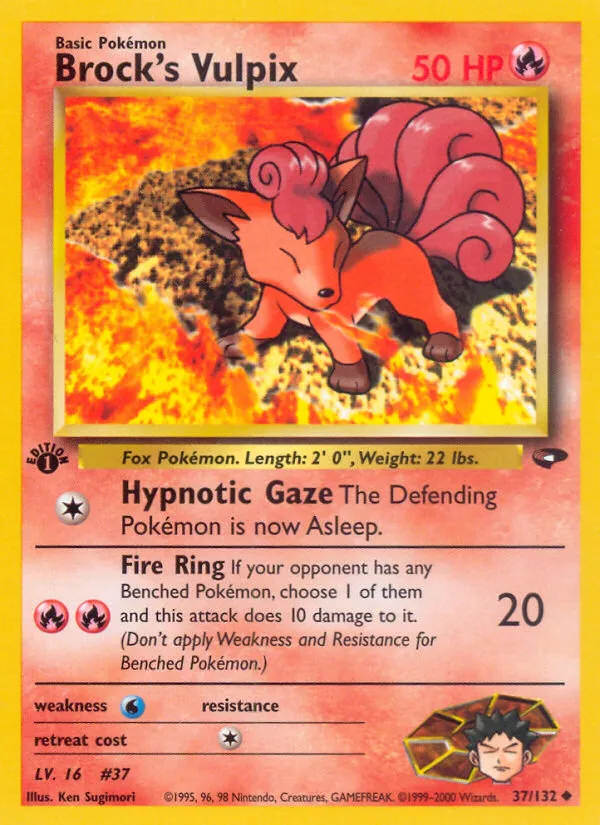 2000 Gym Challenge Brock's Vulpix Uncommon #037/132 Uncommon card image
