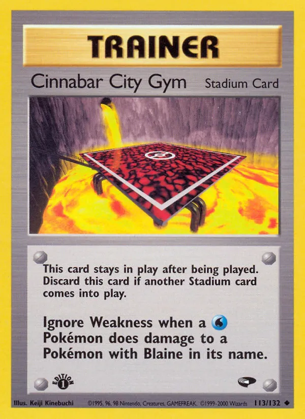 2000 Gym Challenge Cinnabar City Gym #113/132 Uncommon card image
