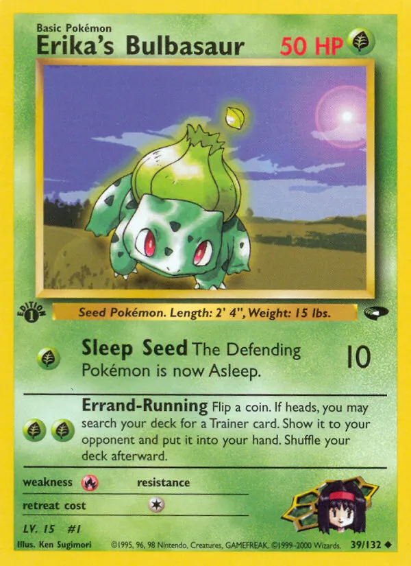 2000 Gym Challenge Erika's Bulbasaur #039/132 Uncommon card image