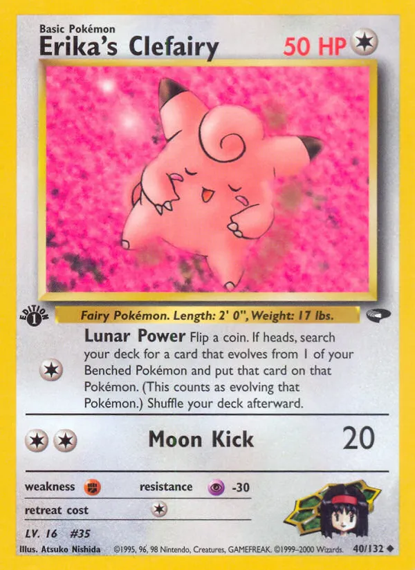 2000 Gym Challenge Erika's Clefairy #040/132 Uncommon card image