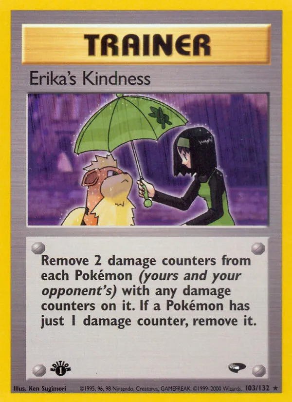 2000 Gym Challenge Erika's Kindness #103/132 Rare card image