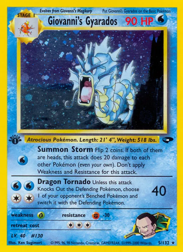 2000 Gym Challenge Giovanni's Gyarados #005/132 Rare Holo card image