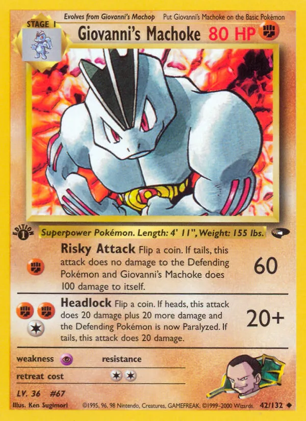 2000 Gym Challenge Giovanni's Machoke #042/132 Uncommon card image