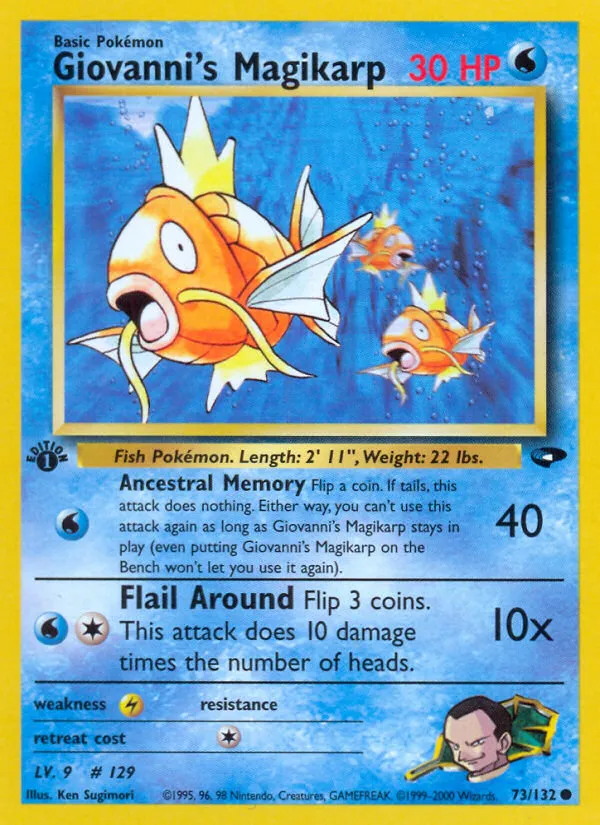 2000 Gym Challenge Giovanni's Magikarp Common #073/132 Common card image