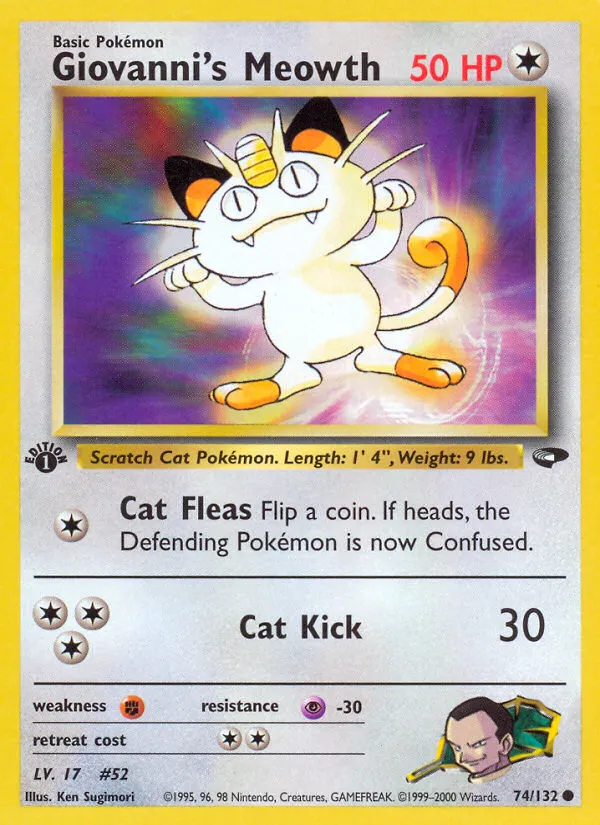 2000 Gym Challenge Giovanni's Meowth #074/132 Common card image