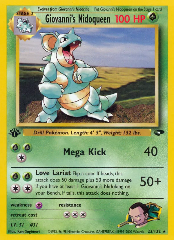 2000 Gym Challenge Giovanni's Nidoqueen #023/132 Rare card image