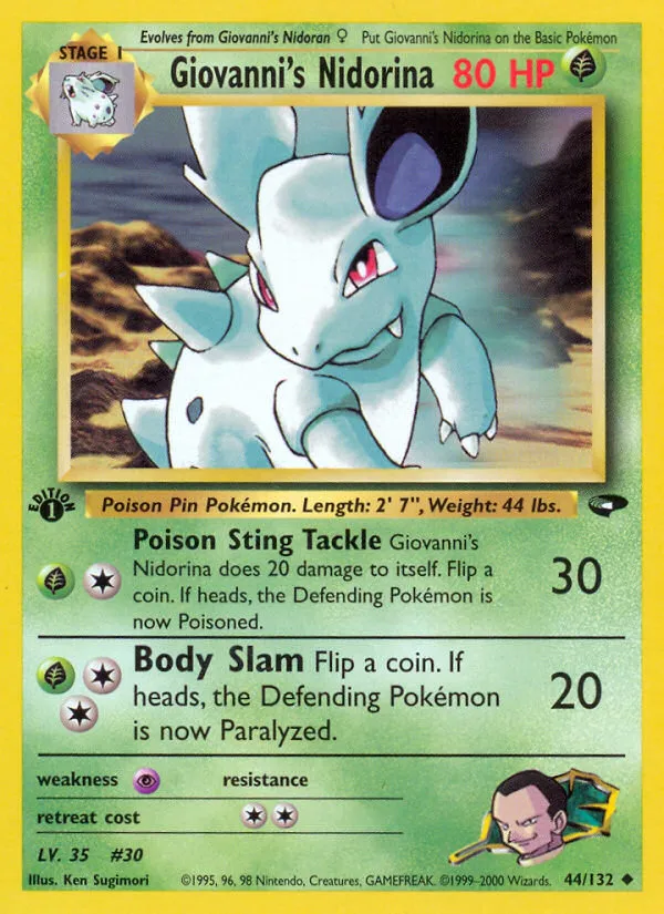 2000 Gym Challenge Giovanni's Nidorina #044/132 Uncommon card image