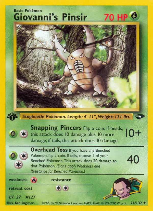 2000 Gym Challenge Giovanni's Pinsir #024/132 Rare card image