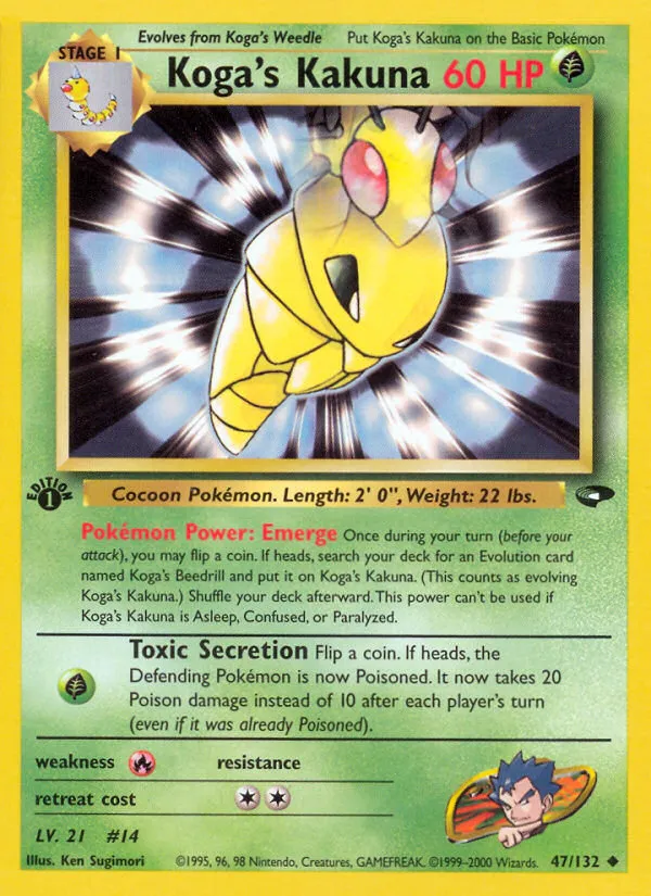 2000 Gym Challenge Koga's Kakuna #047/132 Uncommon card image
