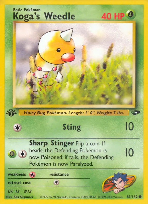 2000 Gym Challenge Koga's Weedle Common #082/132 Common card image