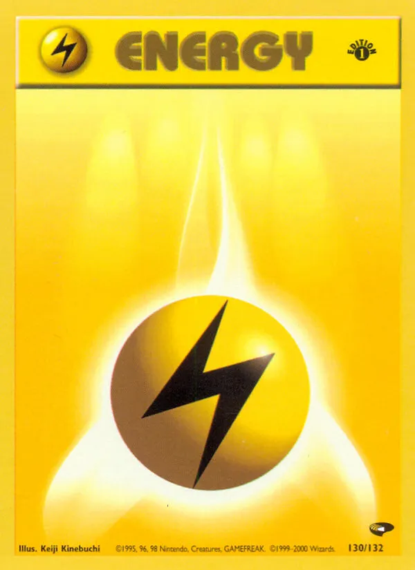 2000 Gym Challenge Lightning Energy #130/132 Common card image