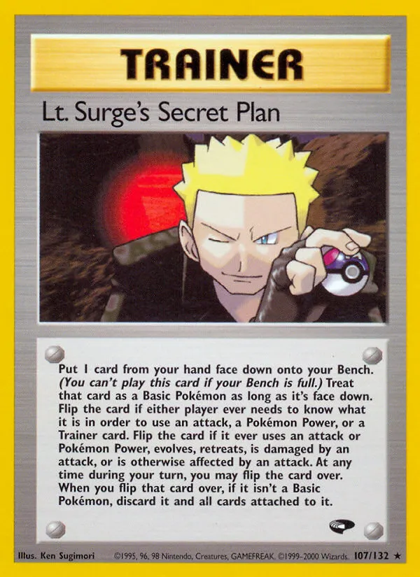 2000 Gym Challenge Lt. Surge's Secret Plan #107/132 Rare card image