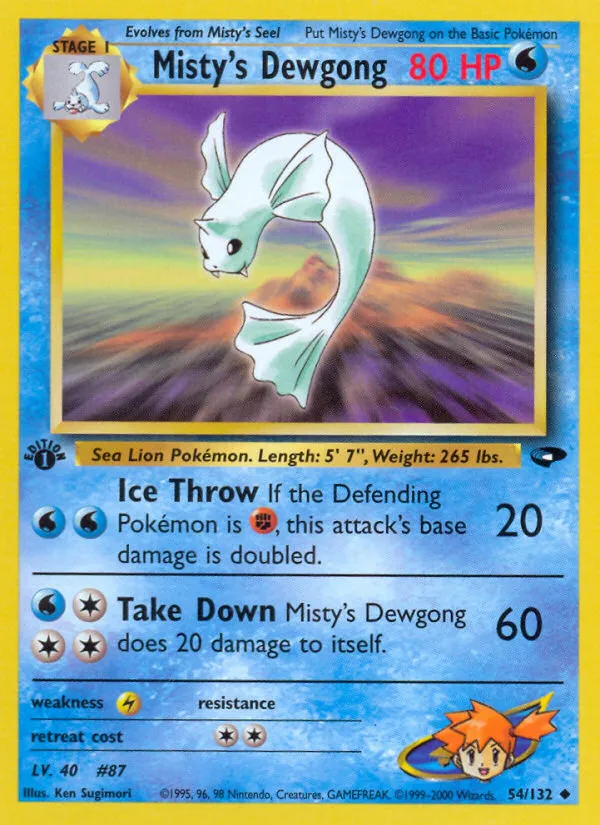 2000 Gym Challenge Misty's Dewgong #054/132 Uncommon card image