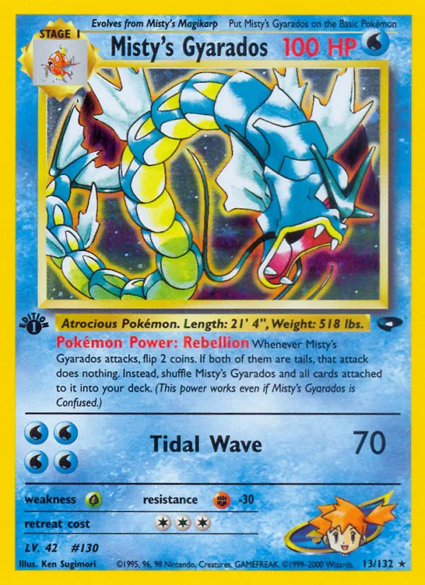 2000 Gym Challenge Misty's Gyarados #013/132 Rare Holo card image