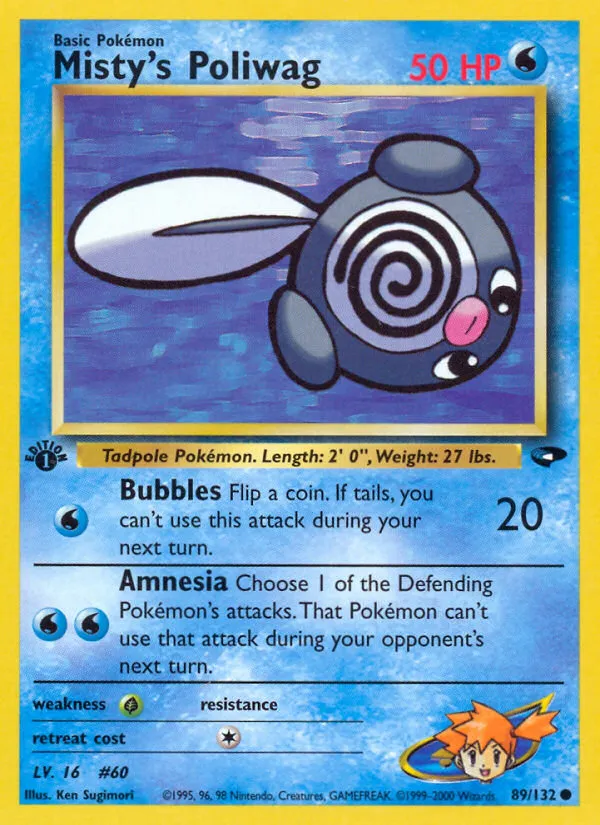 2000 Gym Challenge Misty's Poliwag #089/132 Common card image