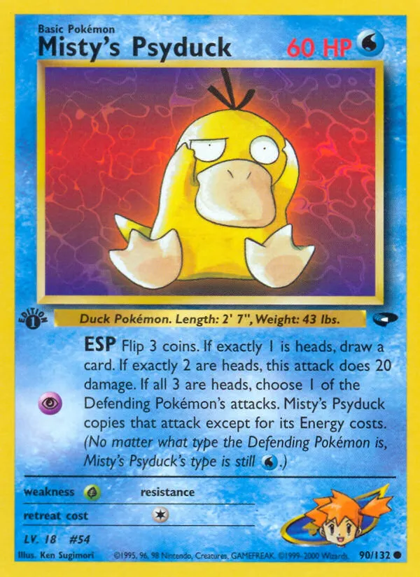 2000 Gym Challenge Misty's Psyduck Common #090/132 Common card image