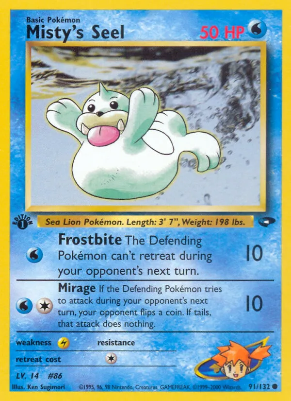 2000 Gym Challenge Misty's Seel Common #091/132 Common card image