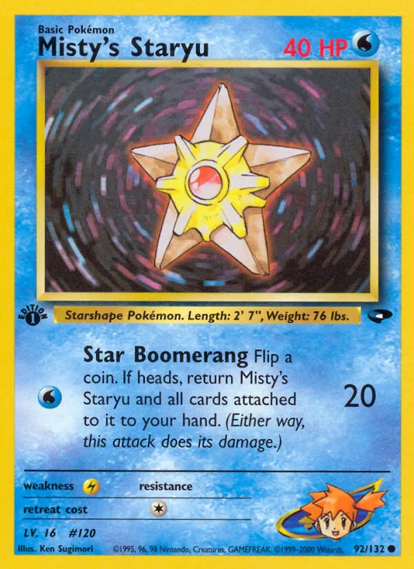 2000 Gym Challenge Misty's Staryu Common #092/132 Common card image