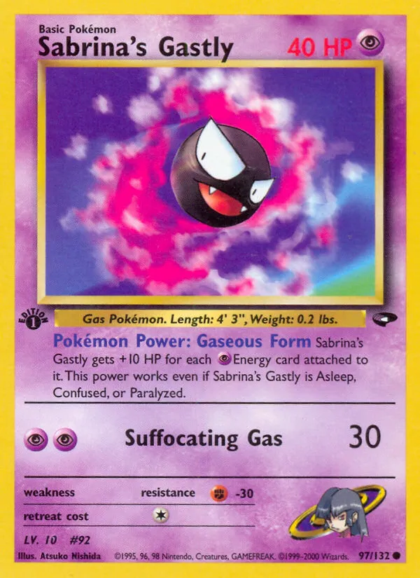 2000 Gym Challenge Sabrina's Gastly #097/132 Common card image