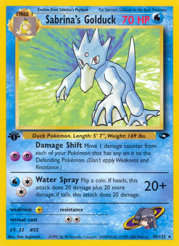 2000 Gym Challenge Sabrina's Golduck #030/132 Rare card image