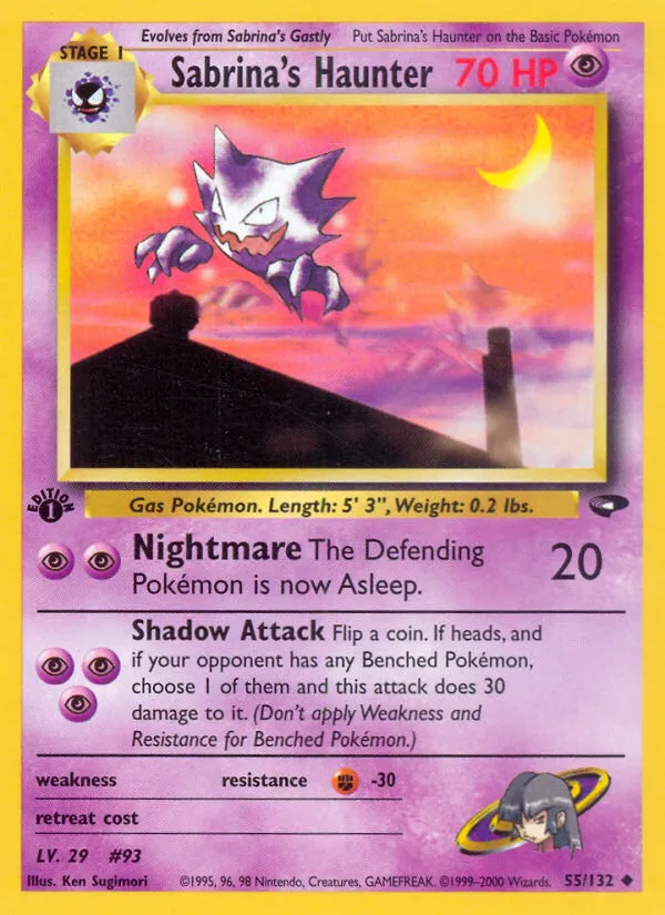 2000 Gym Challenge Sabrina's Haunter #055/132 Uncommon card image