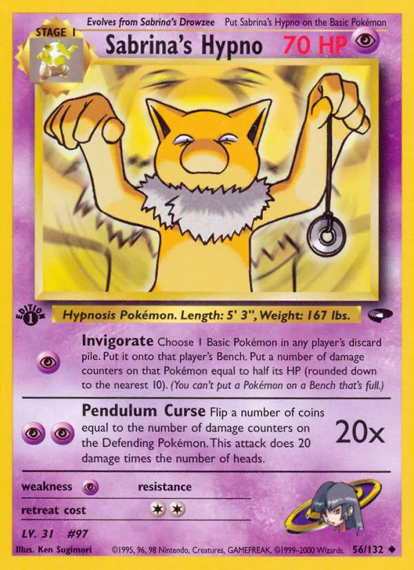 2000 Gym Challenge Sabrina's Hypno #056/132 Uncommon card image