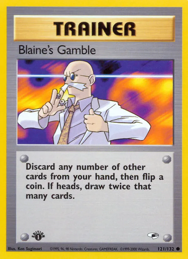 2000 Gym Heroes Blaine's Gamble Common #121/132 Common card image