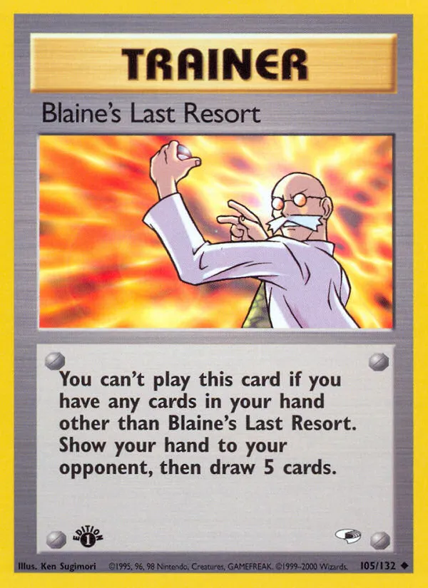 2000 Gym Heroes Blaine's Last Resort Uncommon #105/132 Uncommon card image