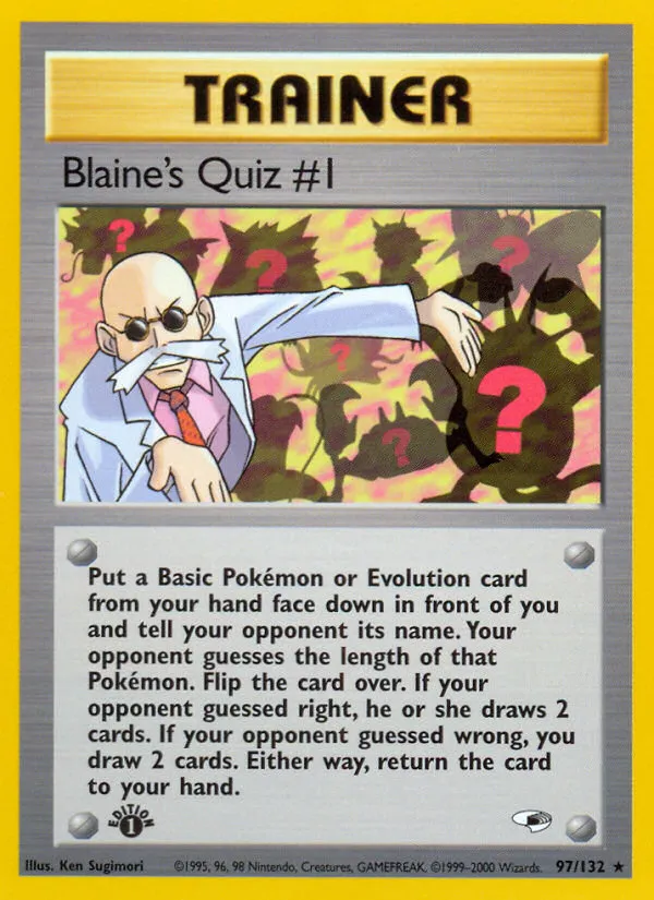 2000 Gym Heroes Blaine's Quiz #1 Rare #097/132 Rare card image