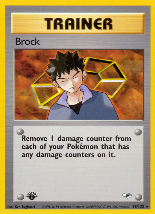 2000 Gym Heroes Brock #098/132 Rare card image