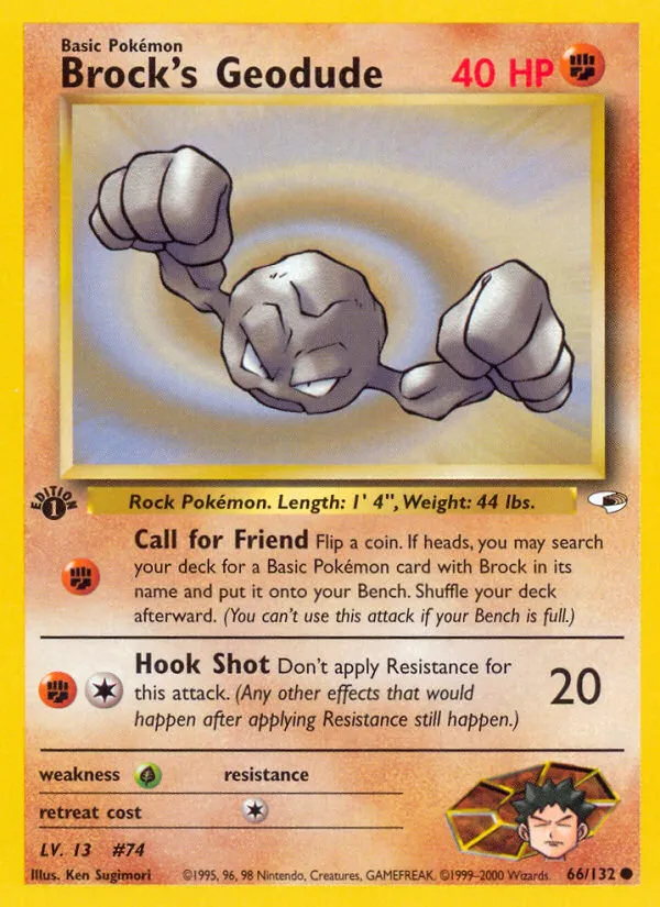 2000 Gym Heroes Brock's Geodude Uncommon #038/132 Uncommon card image