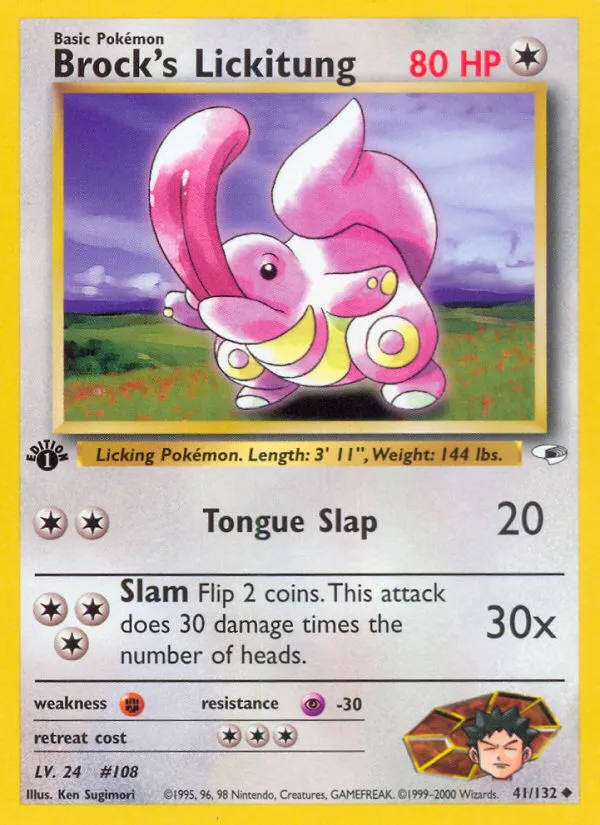 2000 Gym Heroes Brock's Lickitung Uncommon #041/132 Uncommon card image