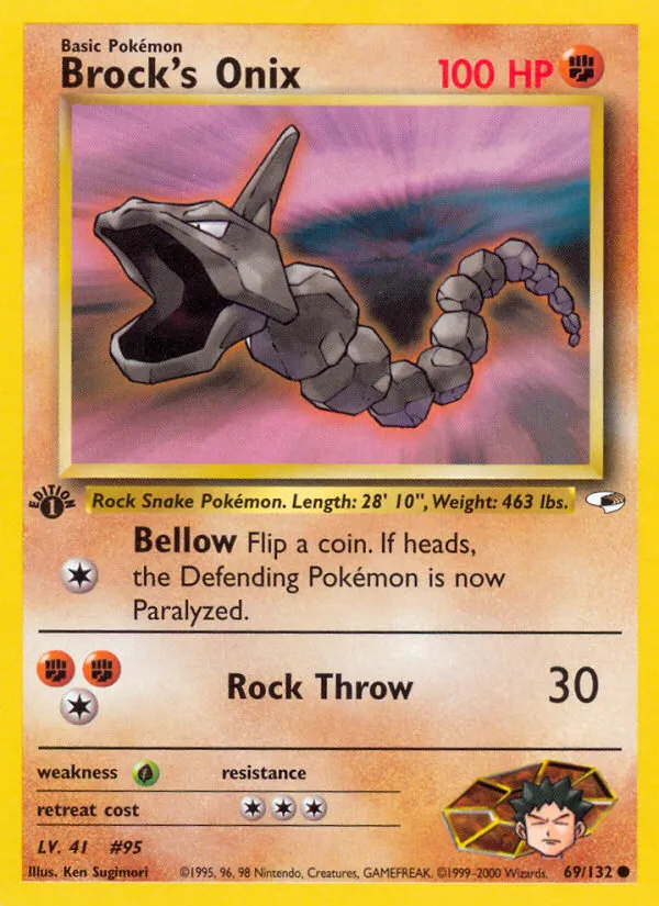 2000 Gym Heroes Brock's Onix #069/132 Common card image