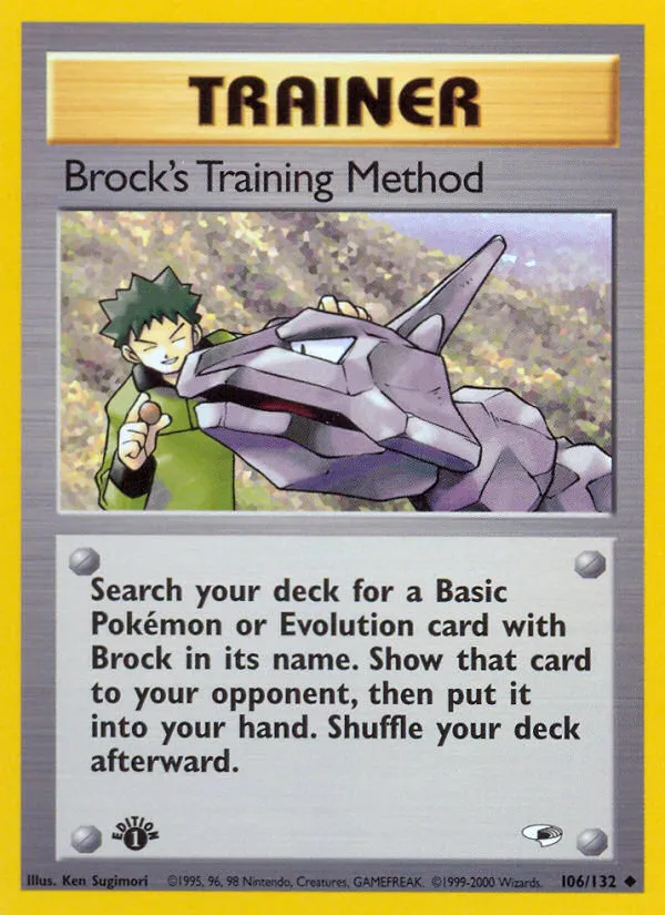 2000 Gym Heroes Brock's Training Method Uncommon #106/132 Uncommon card image