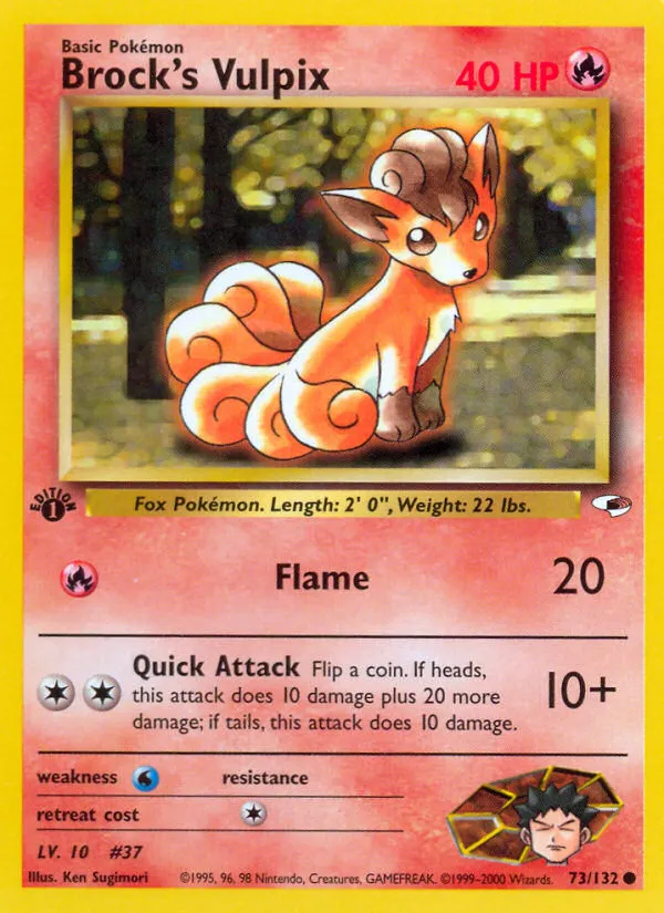 2000 Gym Heroes Brock's Vulpix Common #073/132 Common card image