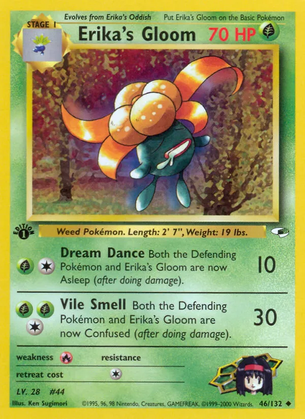 2000 Gym Heroes Erika's Gloom #046/132 Uncommon card image