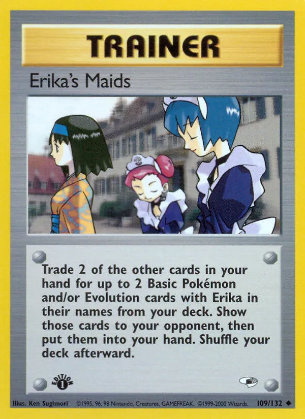 2000 Gym Heroes Erika's Maids Uncommon #109/132 Uncommon card image
