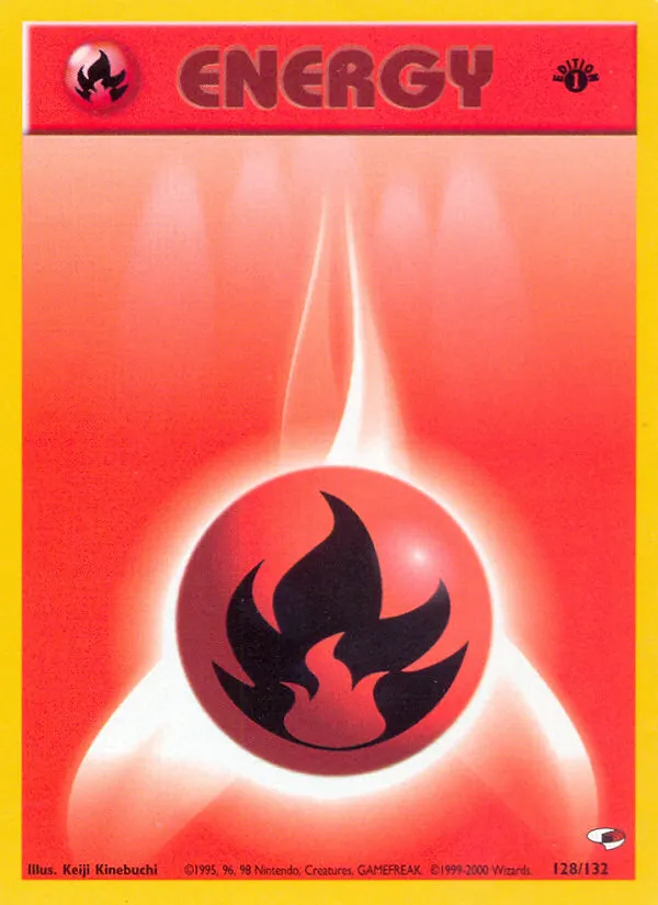 2000 Gym Heroes Fire Energy #128/132 Common card image